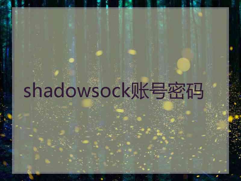 shadowsock账号密码